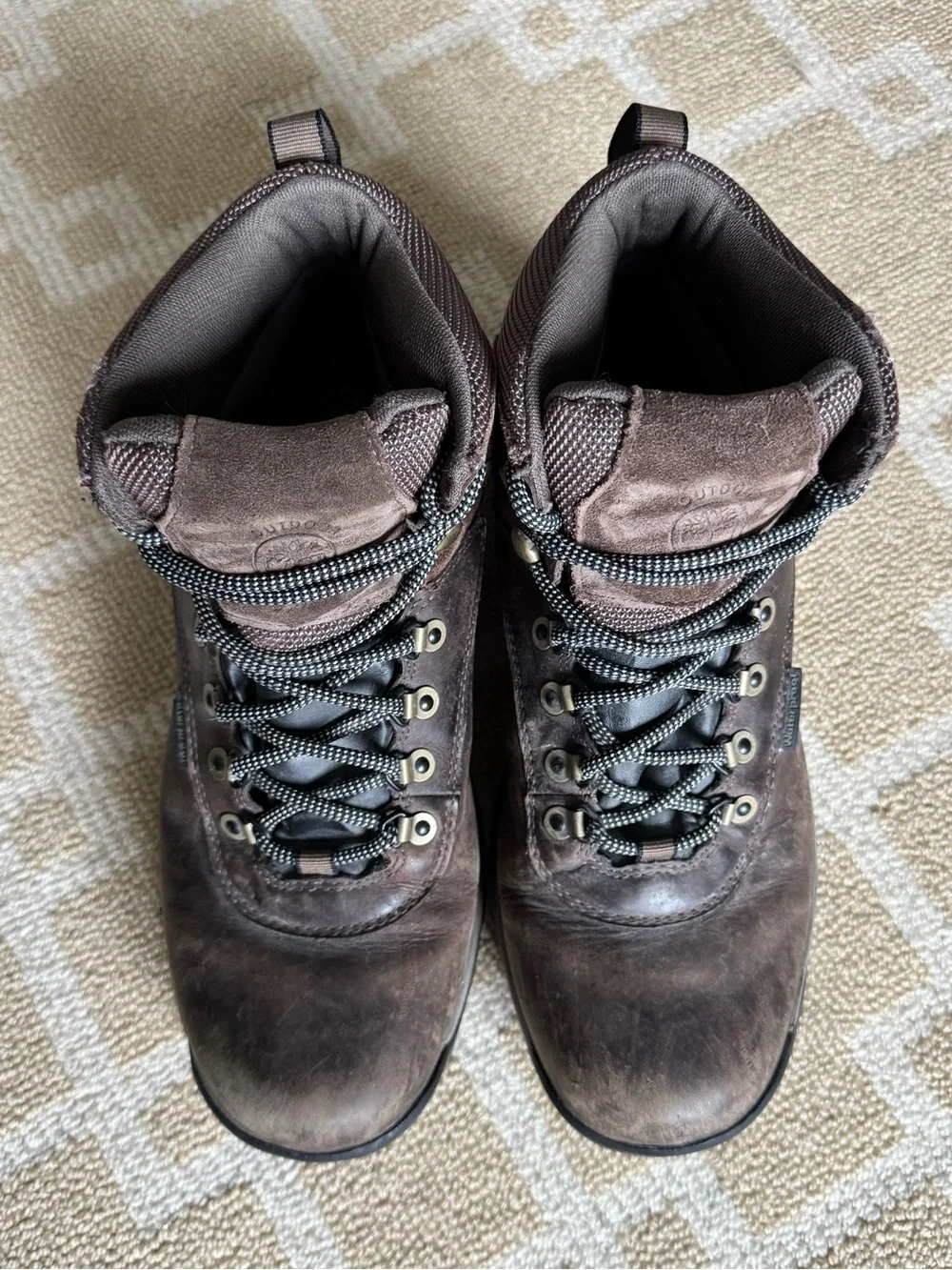 Timberland White Ledge Waterproof Hiking Boots Outdoor Utility Brown Leather 10